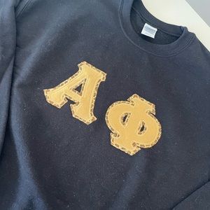 NEW Alpha Phi Appliquéd Crewneck Sweatshirt M